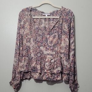 William Rast Aimee Vibrant Paisley Blouse Size S